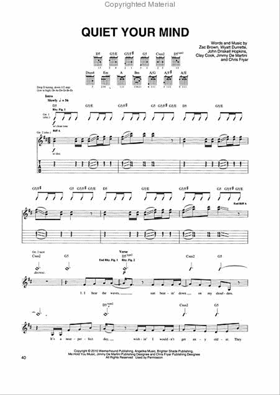 Zac Brown Band – You Get What You Give Electric Guitar scores gallery preview page 4