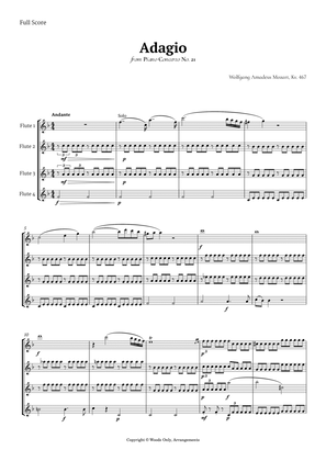 Andante from Piano Concerto No. 21 by Mozart for Flute Quartet