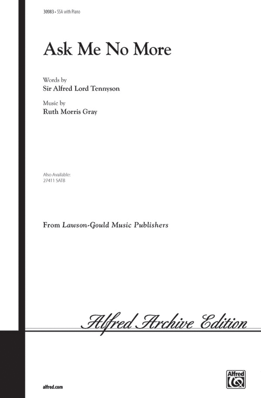 Ask Me No More Women's Choir scores gallery preview page 1
