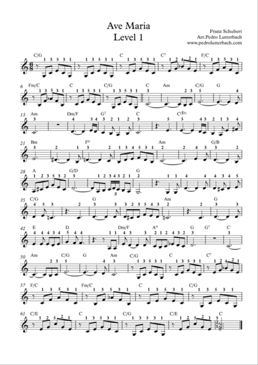 Ave Maria Easy Piano scores gallery preview page 1