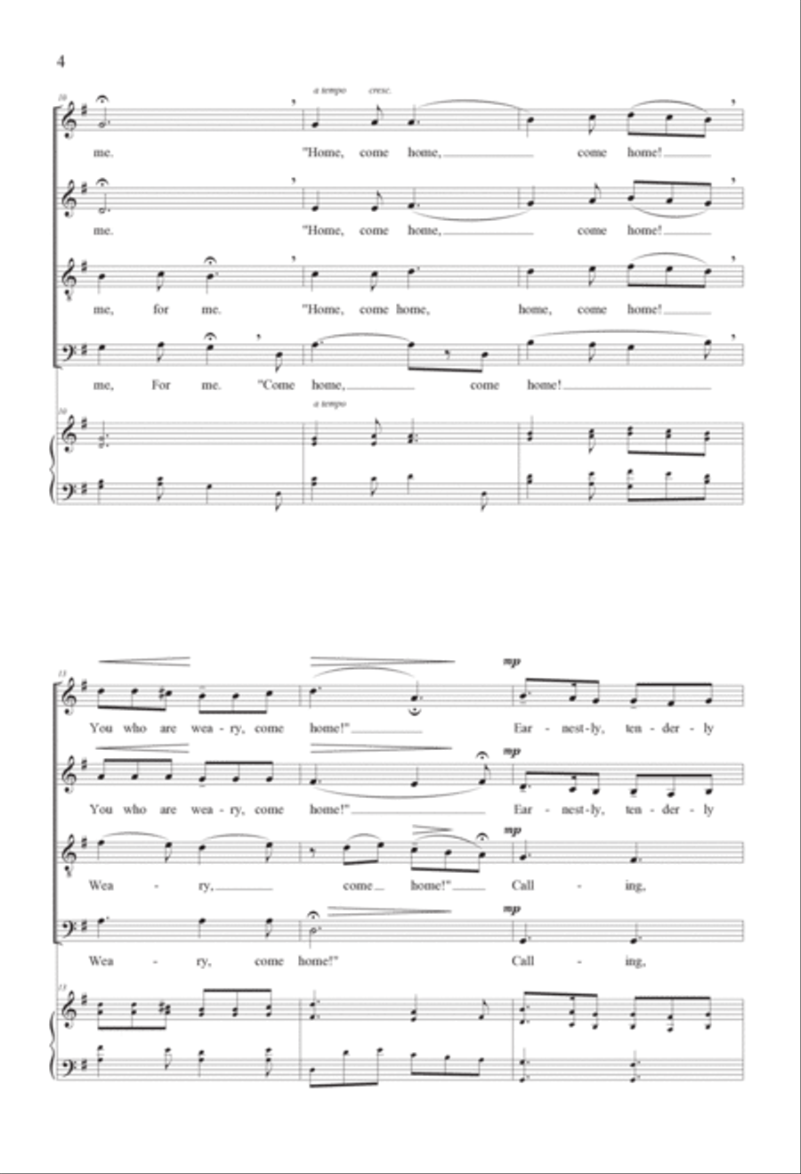 Softly and Tenderly 4-Part scores gallery preview page 4