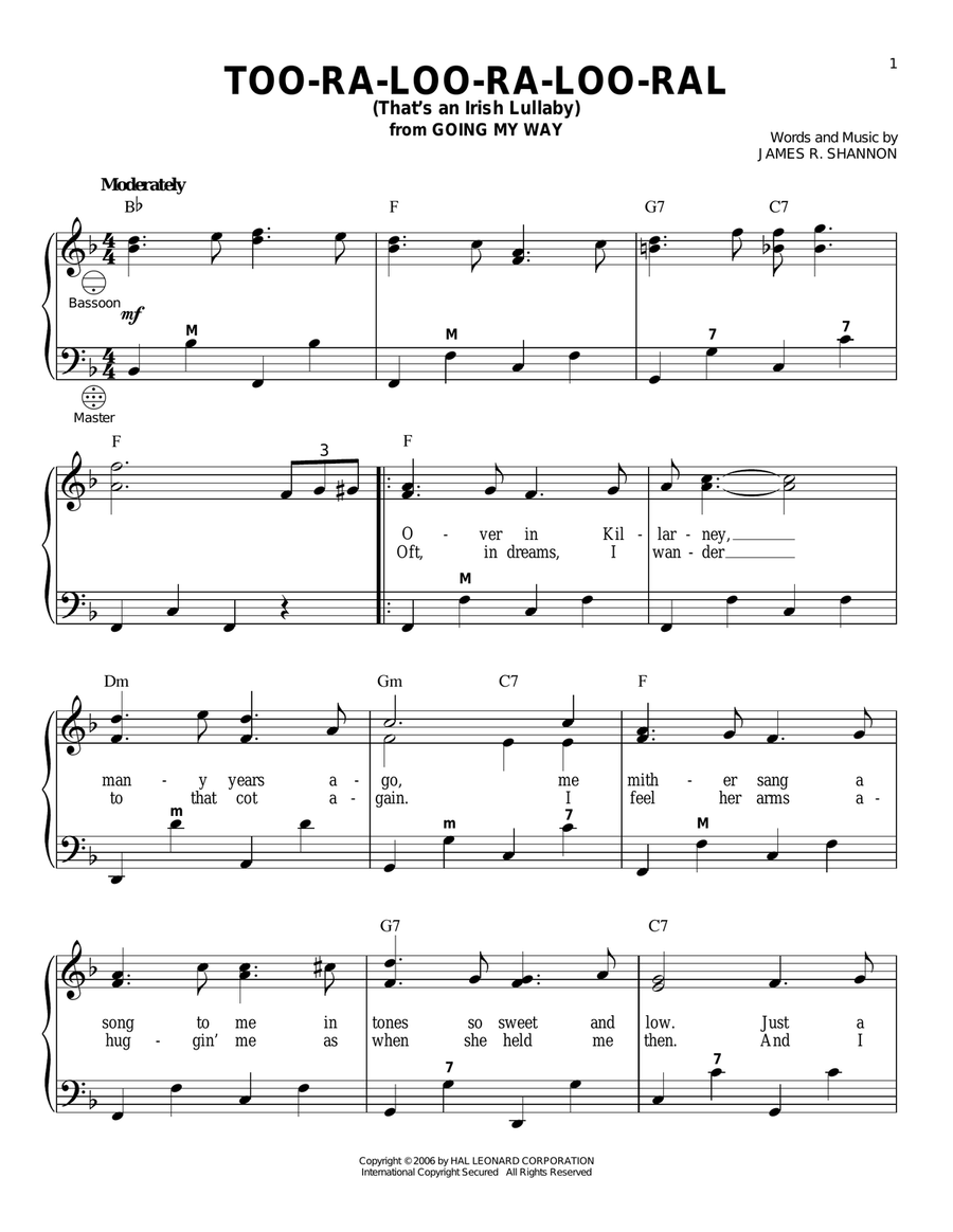 Too-Ra-Loo-Ra-Loo-Ral (That's An Irish Lullaby)
