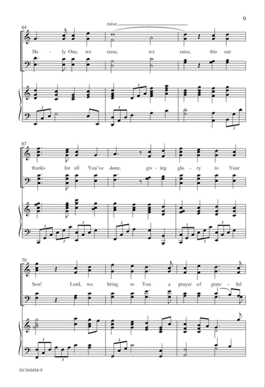 A Prayer of Grateful Praise 4-Part scores gallery preview page 9