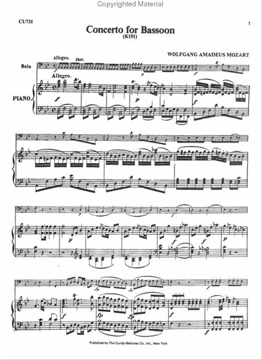 Concerto For Bassoon Concerto For Bassoon Bassoon Solo scores gallery preview page 2
