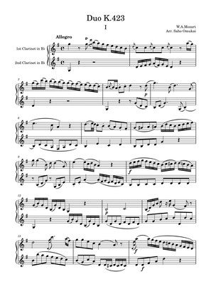 Mozart: Sonata K.423 for two clarinets