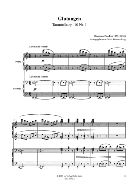 Zwei Klavierstücke zu vier Händen op. 10 (Glutaugen (Tarantelle) - Boléro)