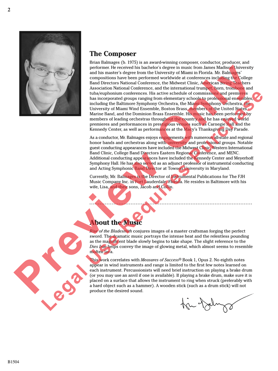 Rise of the Bladesmith Rise of the Bladesmith Concert Band scores gallery preview page 3