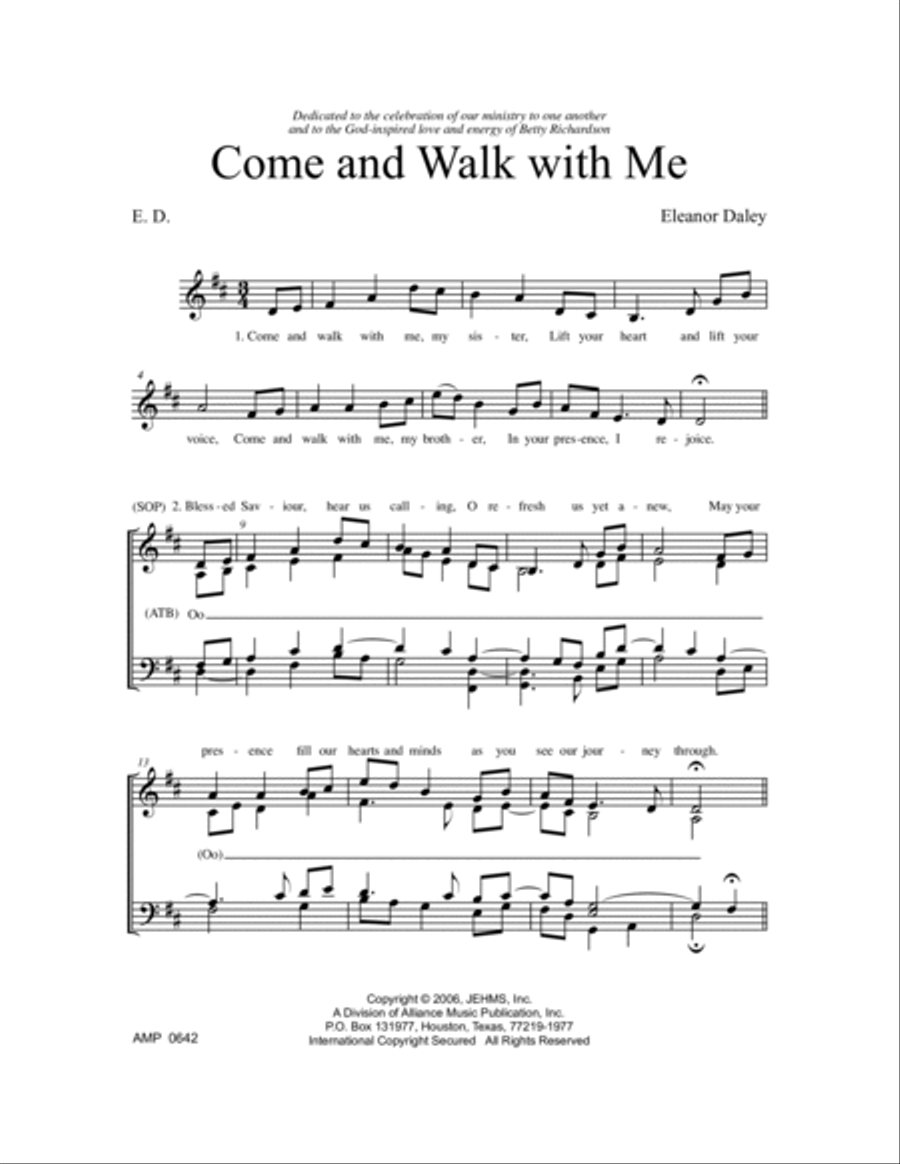 Come and Walk with Me SSATB scores gallery preview page 3