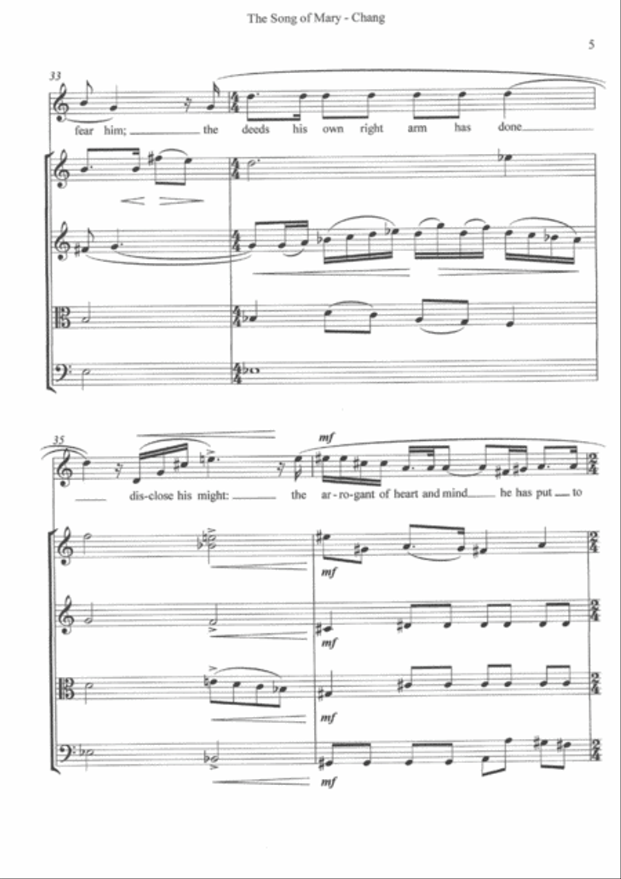 The Song of Mary String Quartet scores gallery preview page 5