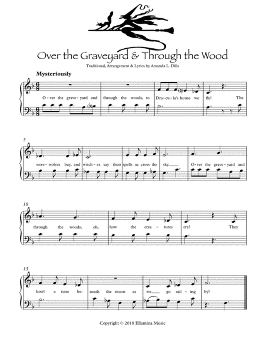 Over the Graveyard and Through the Wood (Halloween arrangement for Easy Piano) image number null