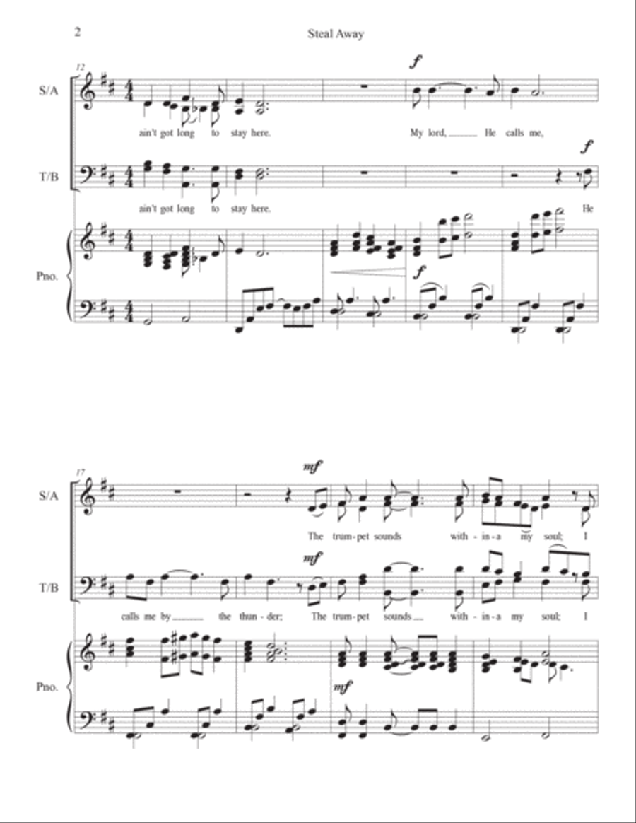 Steal Away 4-Part scores gallery preview page 2