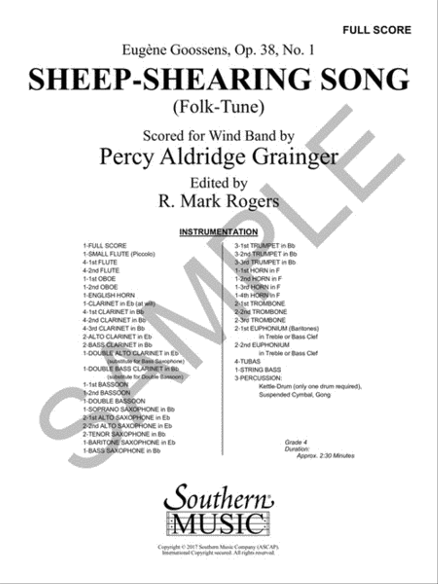 Folk Tune: Sheep Shearing Song Concert Band scores gallery preview page 2