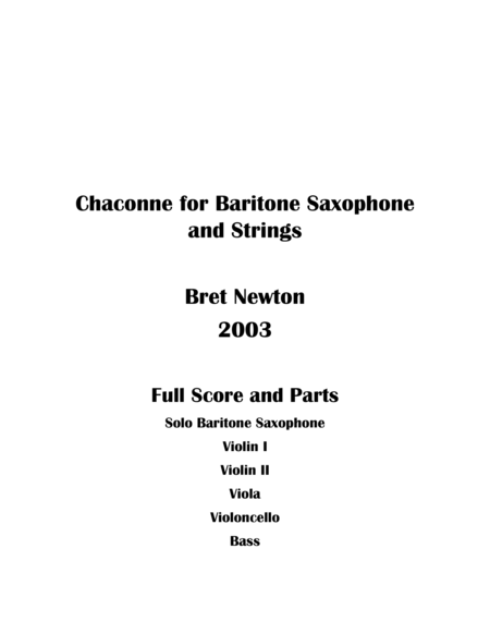 Chaconne for Baritone Saxophone and Strings image number null