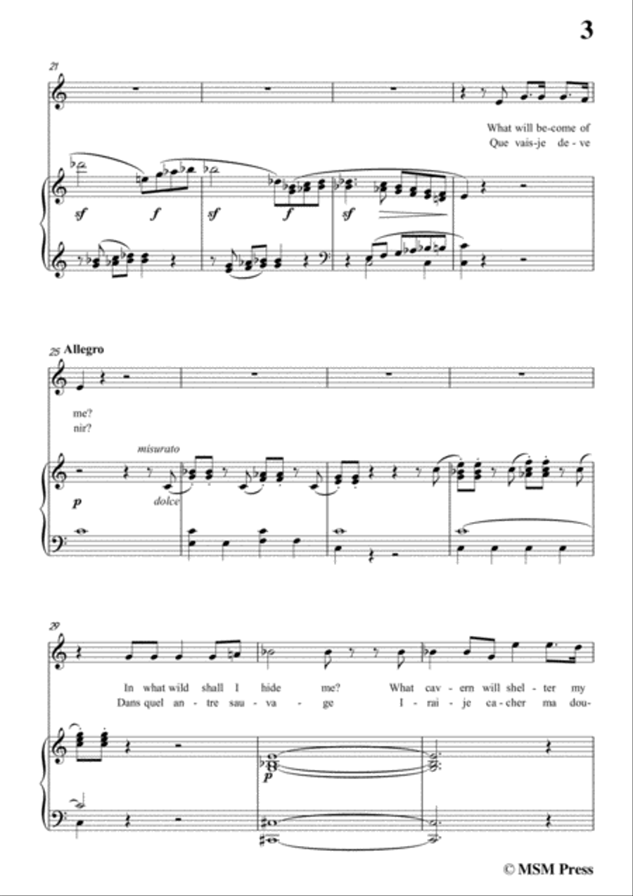 Mehul-O des amants le plus fidèle,from 'Ariodant',in a minor,for Voice and Piano Voice Solo scores gallery preview page 5