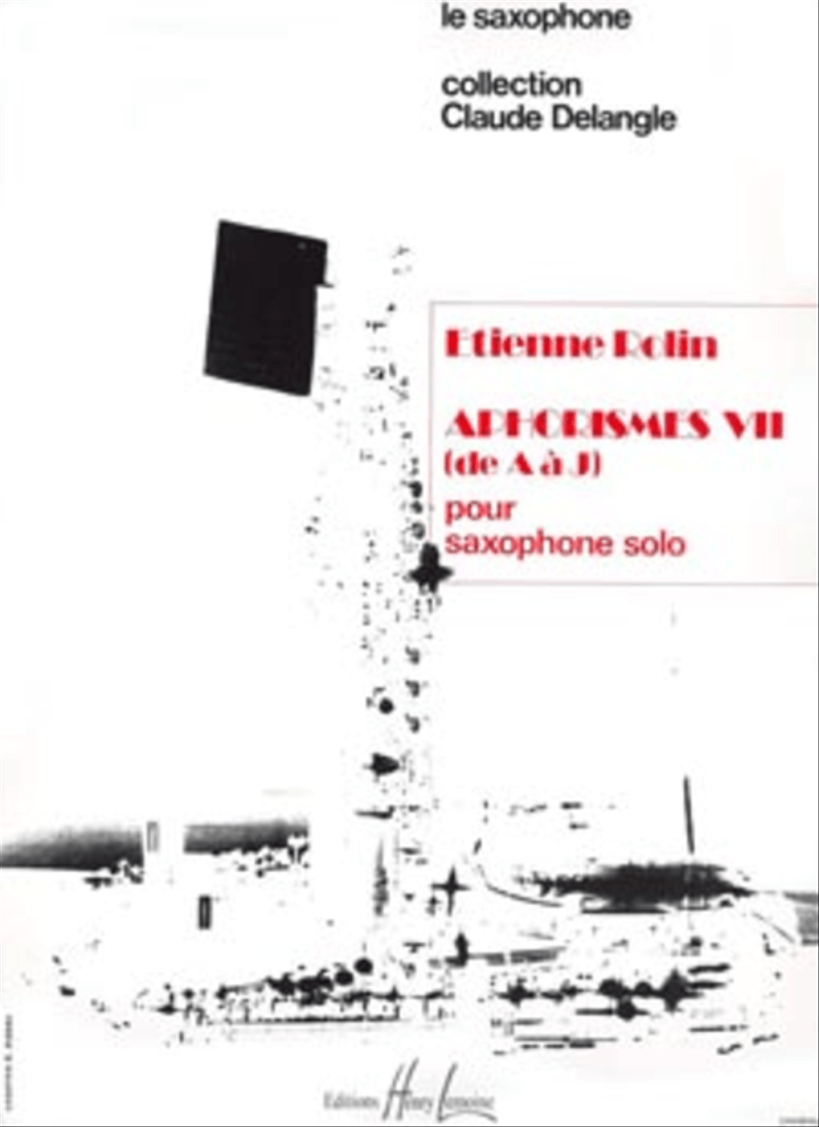 Aphorismes VII Saxophone Solo scores gallery preview page 1