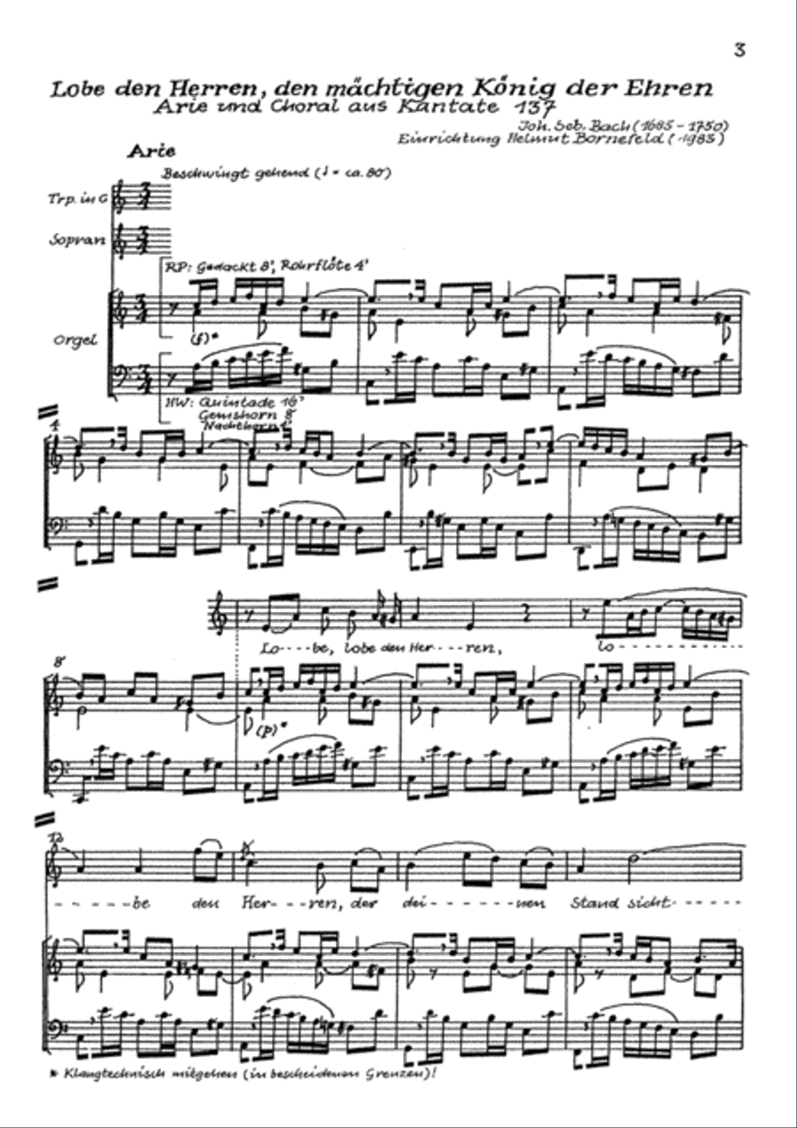 Praise ye, Almighty God, King and our ruler exalted (Lobe den Herren, den machtigen Konig) Tenor Voice scores gallery preview page 1