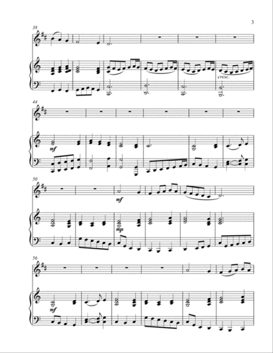Come, Thou Long Expected Jesus (treble Bb instrument solo) Piano scores gallery preview page 4