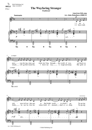 The Wayfaring Stranger (Solo song) (Original key. B minor)