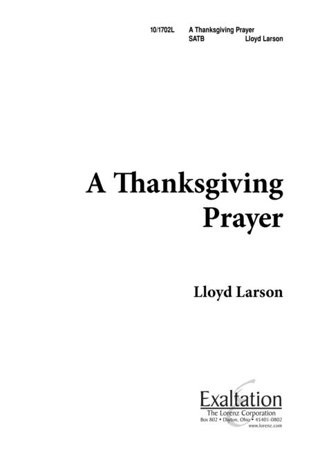 A Thanksgiving Prayer