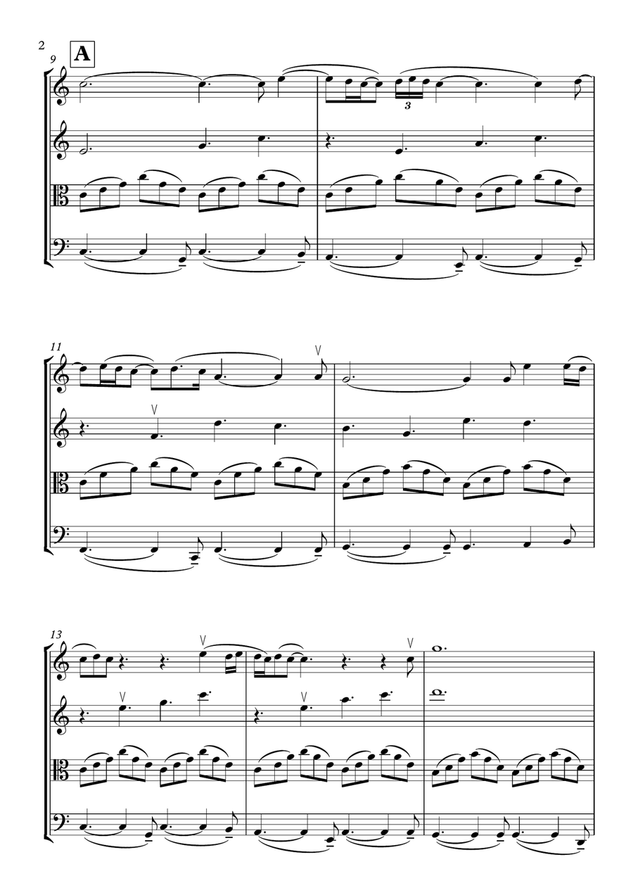 Unchained Melody String Quartet scores gallery preview page 3