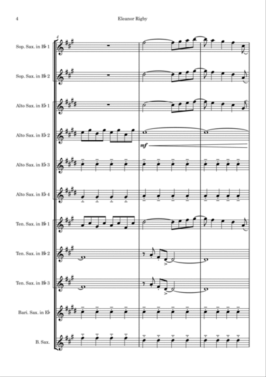 Eleanor Rigby Large Ensemble scores gallery preview page 4