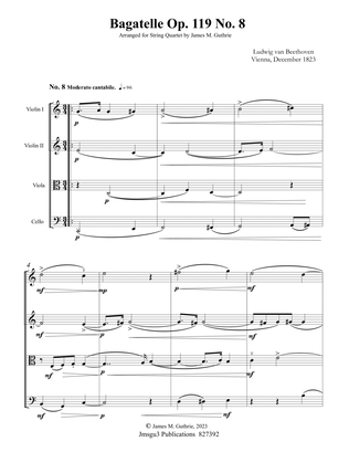 Beethoven: Bagatelle Op. 119 No. 8 for String Quartet