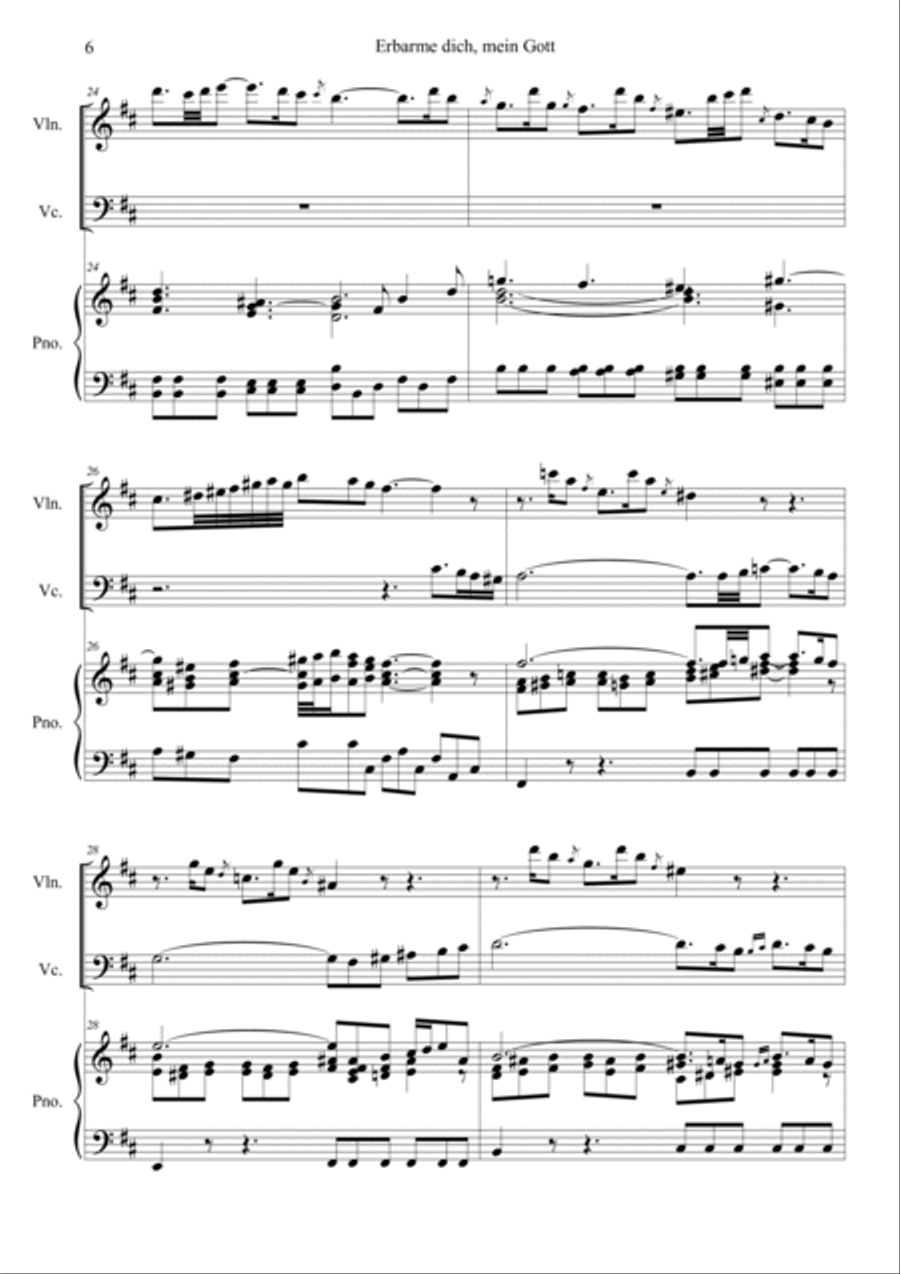Erbarme dich, mein Gott Erbarme dich, mein Gott Piano Trio scores gallery preview page 6