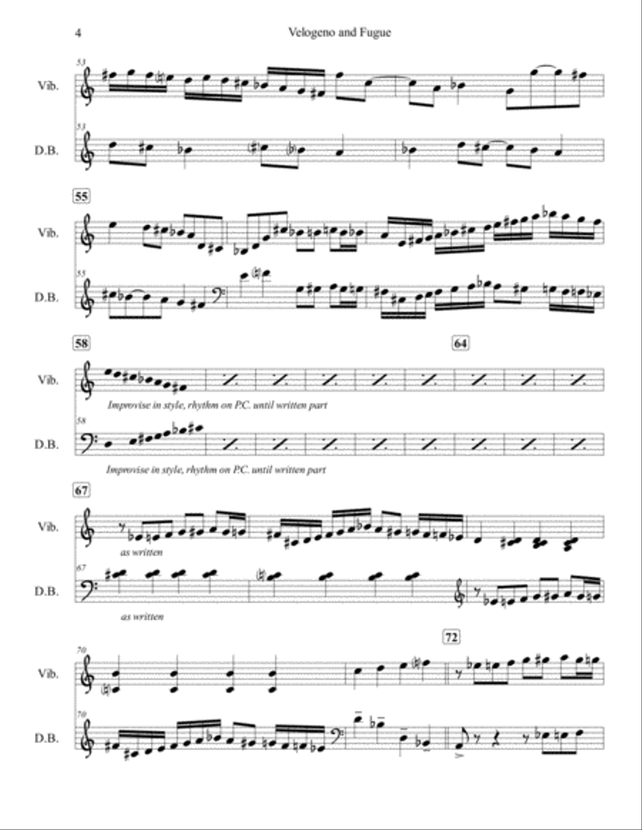 Velogeno and Fugue for Double Bass and Vibraphone Double Bass scores gallery preview page 5