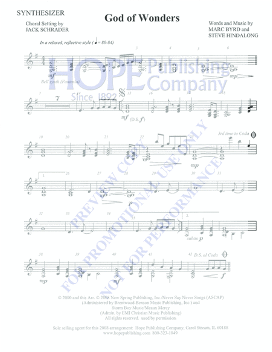God of Wonders God of Wonders Choir scores gallery preview page 13
