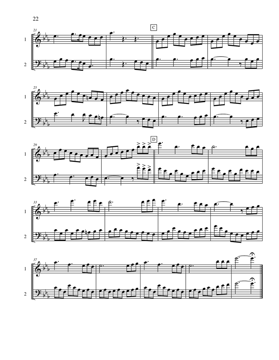 Ten Selected Hymns for the Performing Duet, Vol. 2 - violin and cello String Duet scores gallery preview page 2