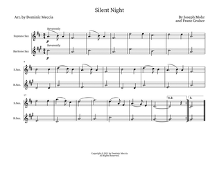 Book cover for Silent Night- Soprano Sax and Bari Sax Duet