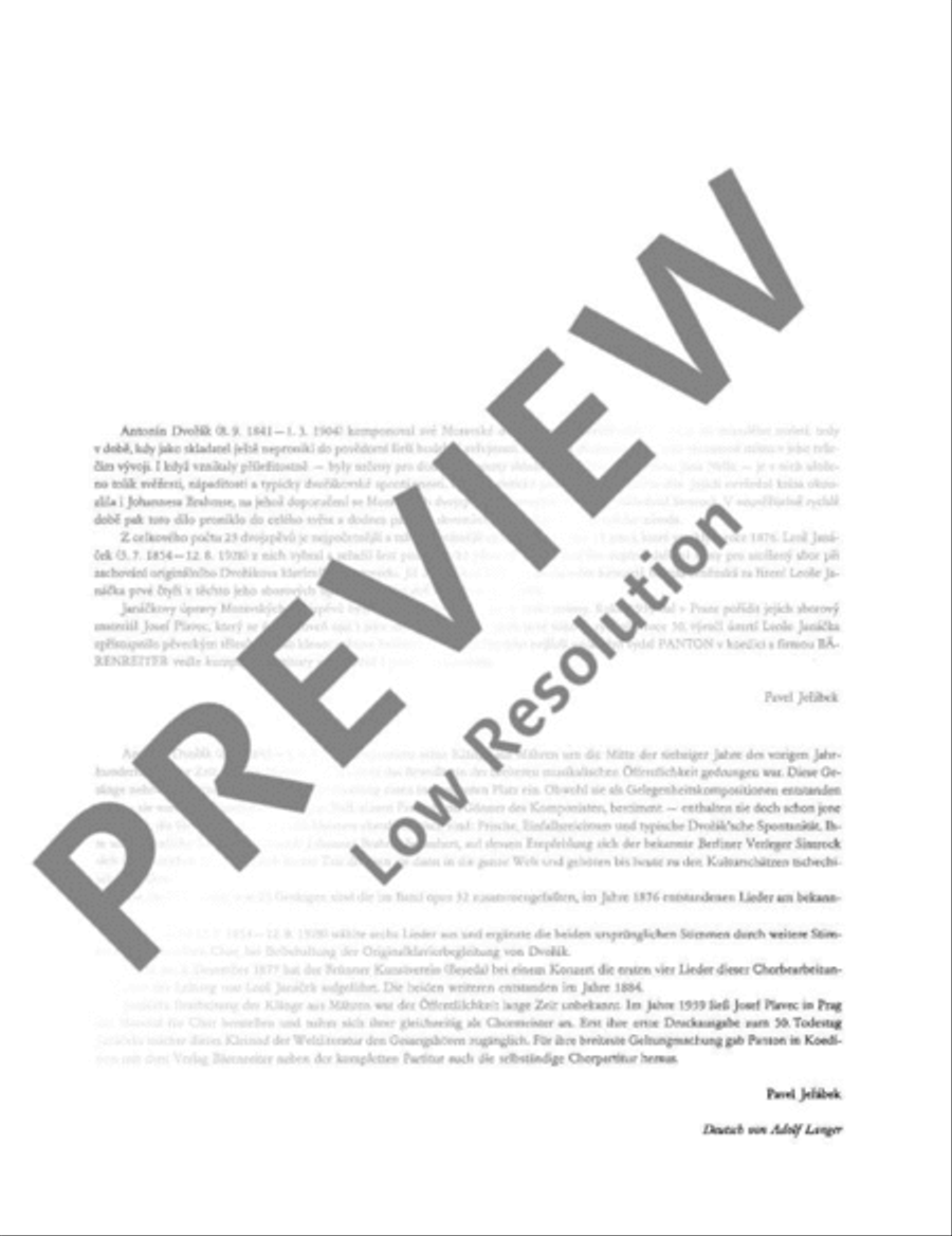 Six Moravian Songs Mixed Choir scores gallery preview page 4