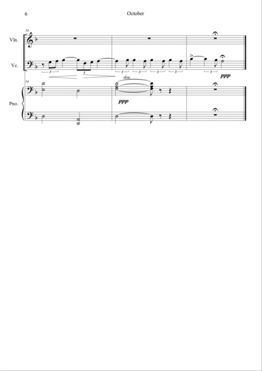 October : Autumn song (from The Seasons) Piano Trio scores gallery preview page 6