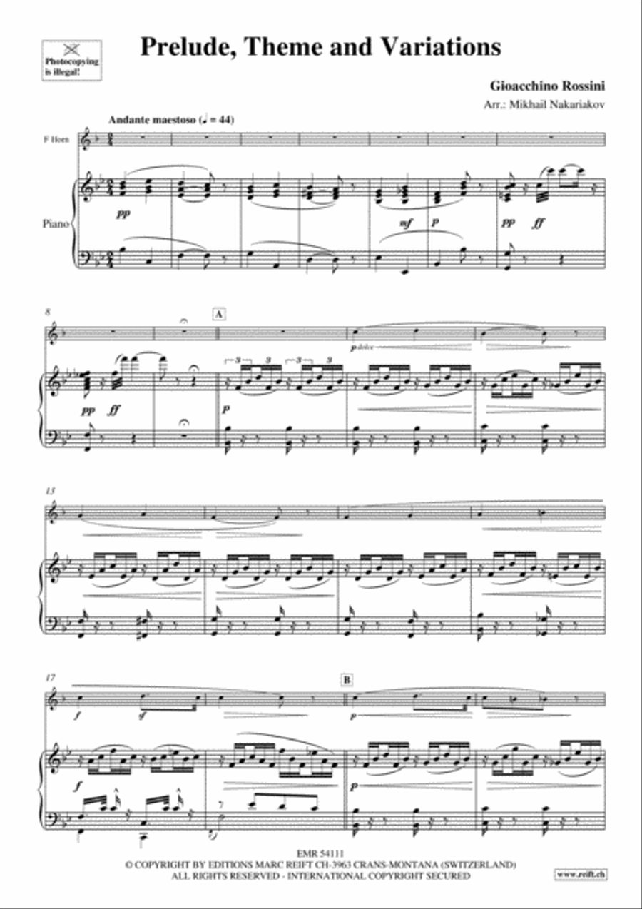 Prelude, Theme and Variations Horn scores gallery preview page 4