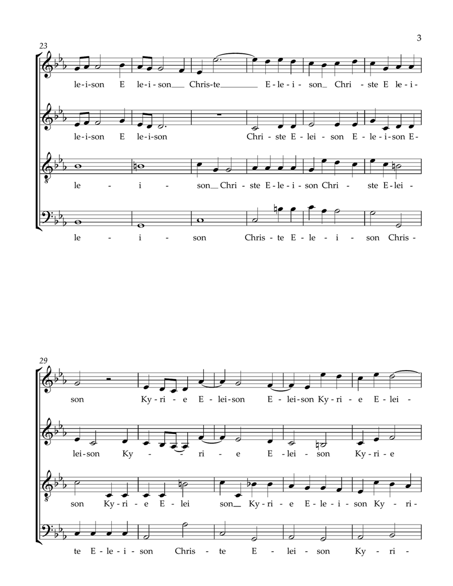 Kyrie Eleison 4-Part scores gallery preview page 3