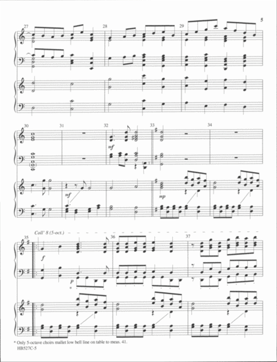 Wake, Awake - full score (handbells and handchimes) Handbell Choir scores gallery preview page 5
