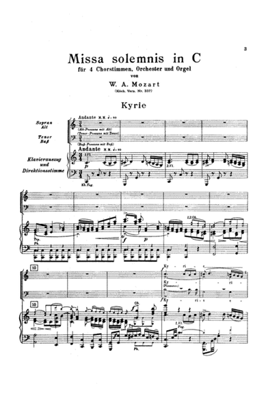 Missa Solemnis in C Major, K. 337