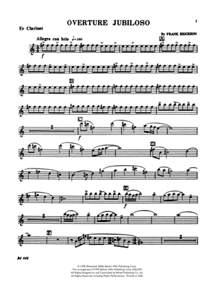 Book cover for Overture Jubiloso: E-flat Soprano Clarinet