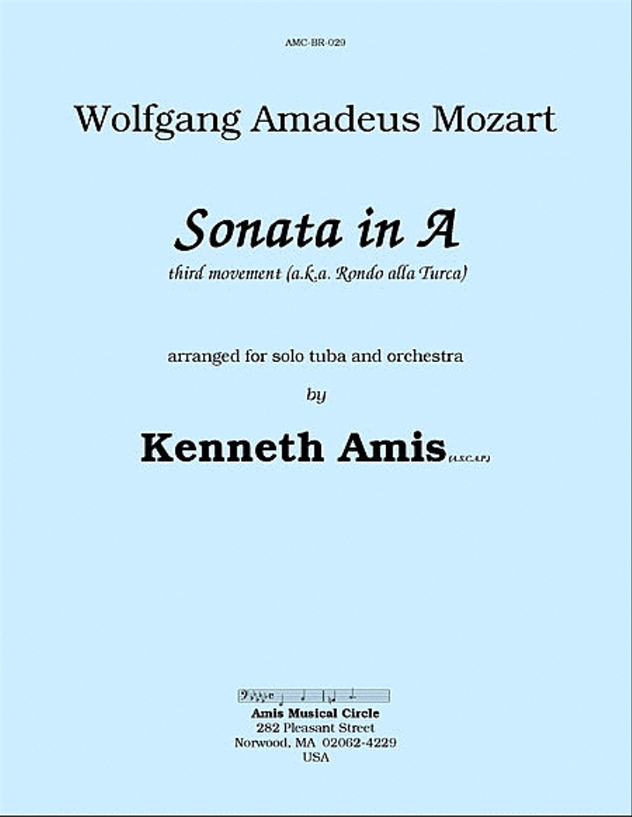 Piano Sonata in A (Third Movement --a.k.a. Turkish March) for tuba and chamber orchestra Chamber Orchestra scores gallery preview page 1