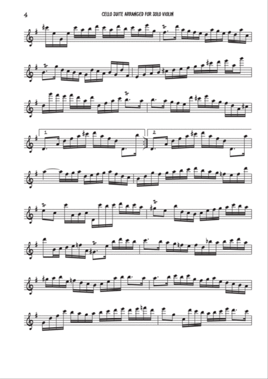 Cello suite for solo Violin Cello scores gallery preview page 5