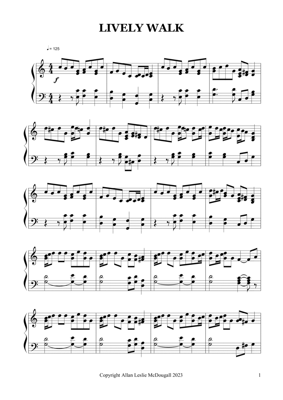 Lively walk Lively walk Piano Method scores gallery preview page 1