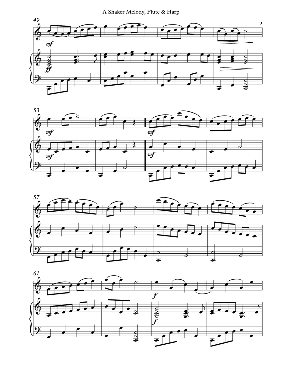 A Shaker Melody, Duet for Oboe & Harp Oboe scores gallery preview page 5