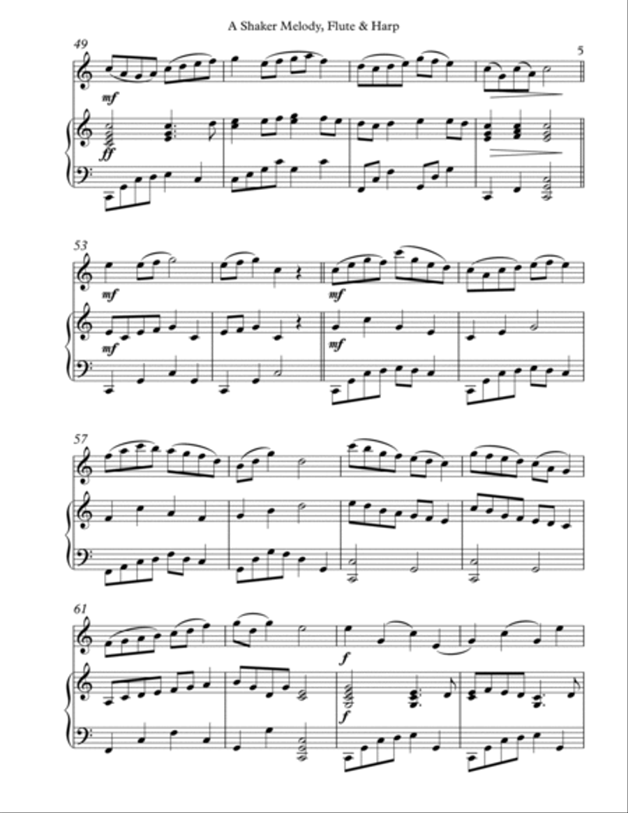 A Shaker Melody, Duet for Oboe & Harp image number null