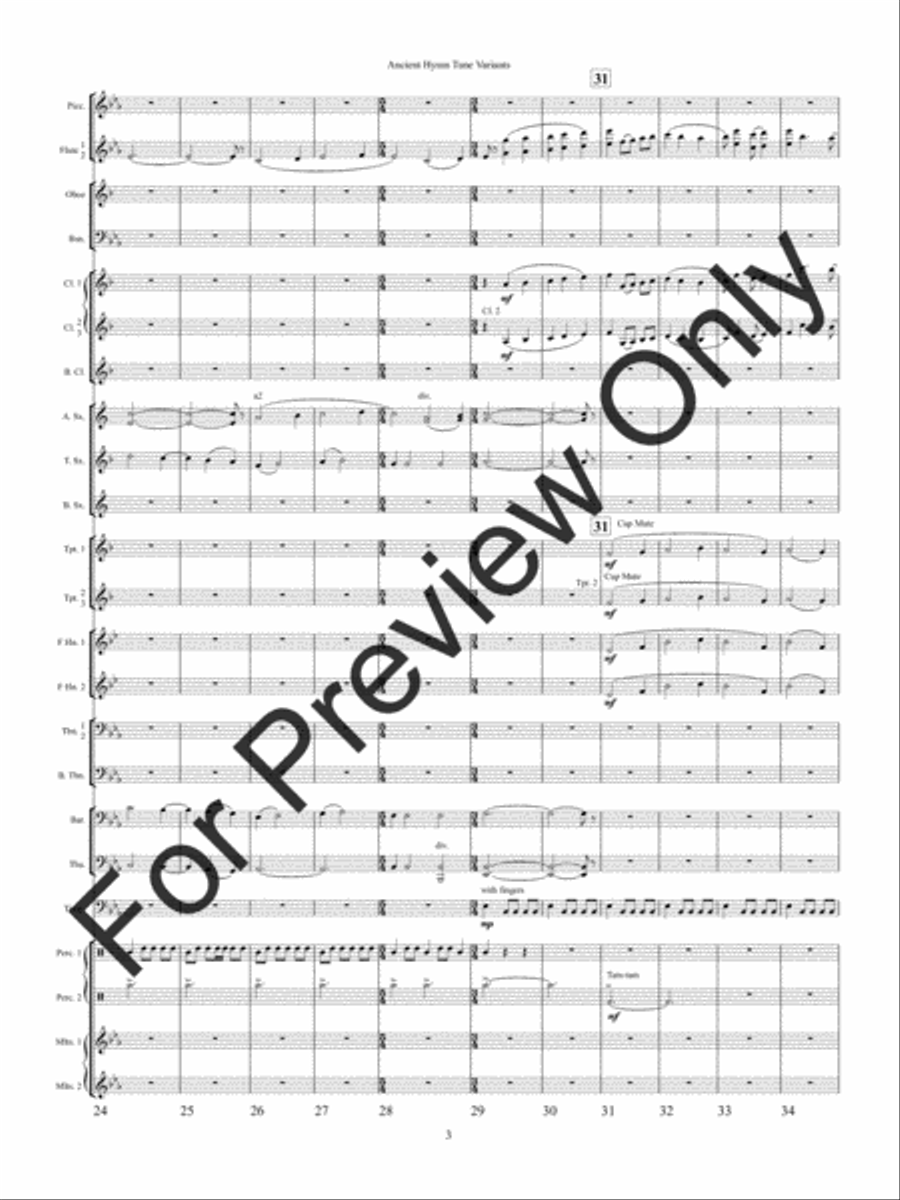 Ancient Hymn Tune Variants (Score) Concert Band scores gallery preview page 6
