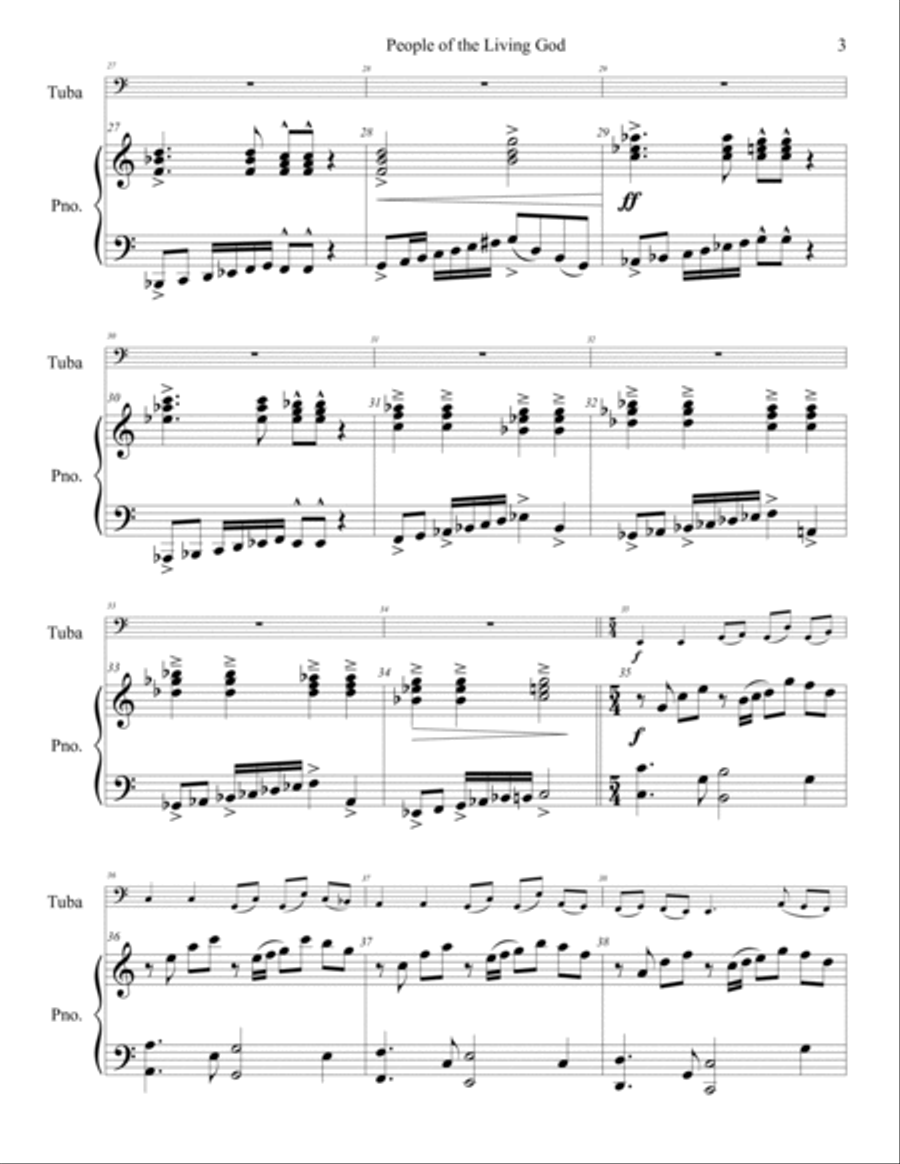 People of the Living God for Tuba Tuba scores gallery preview page 4