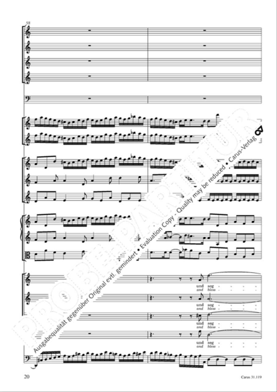 Praise the Lord, O Jerusalem (Preise, Jerusalem, den Herrn) 4-Part scores gallery preview page 21