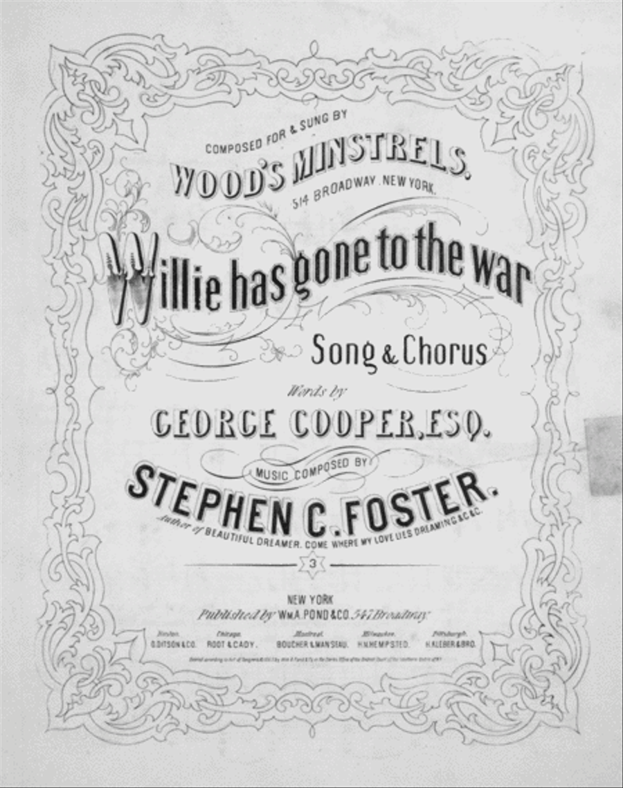 Willie Has Gone To The War. Song & Chorus 4-Part scores gallery preview page 1