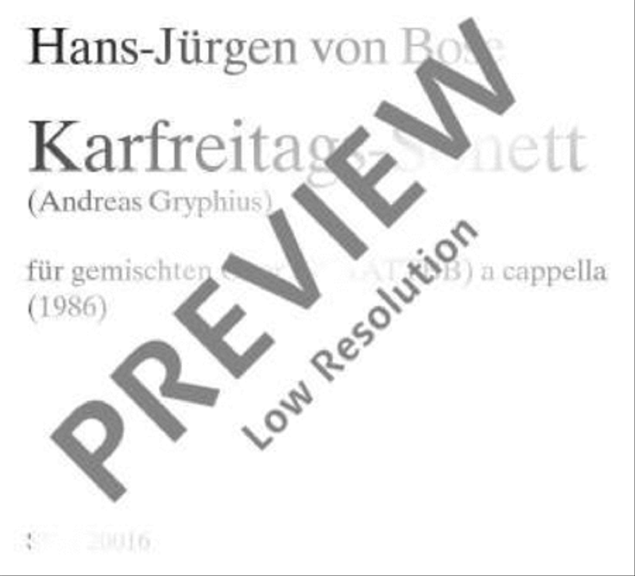 Karfreitags-Sonett 4-Part scores gallery preview page 2