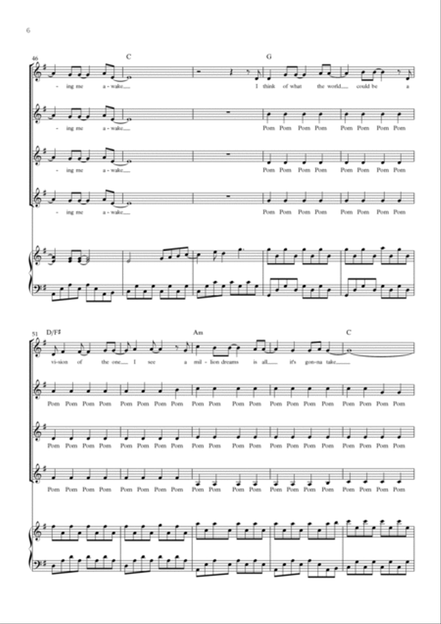 A Million Dreams SSAA scores gallery preview page 6