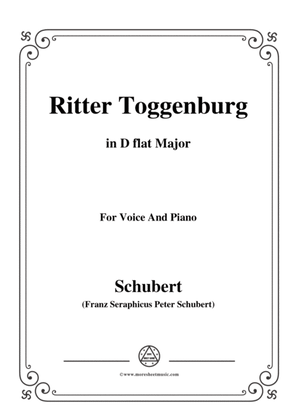 Schubert-Ritter Toggenburg,in D flat Major,for Voice&Piano